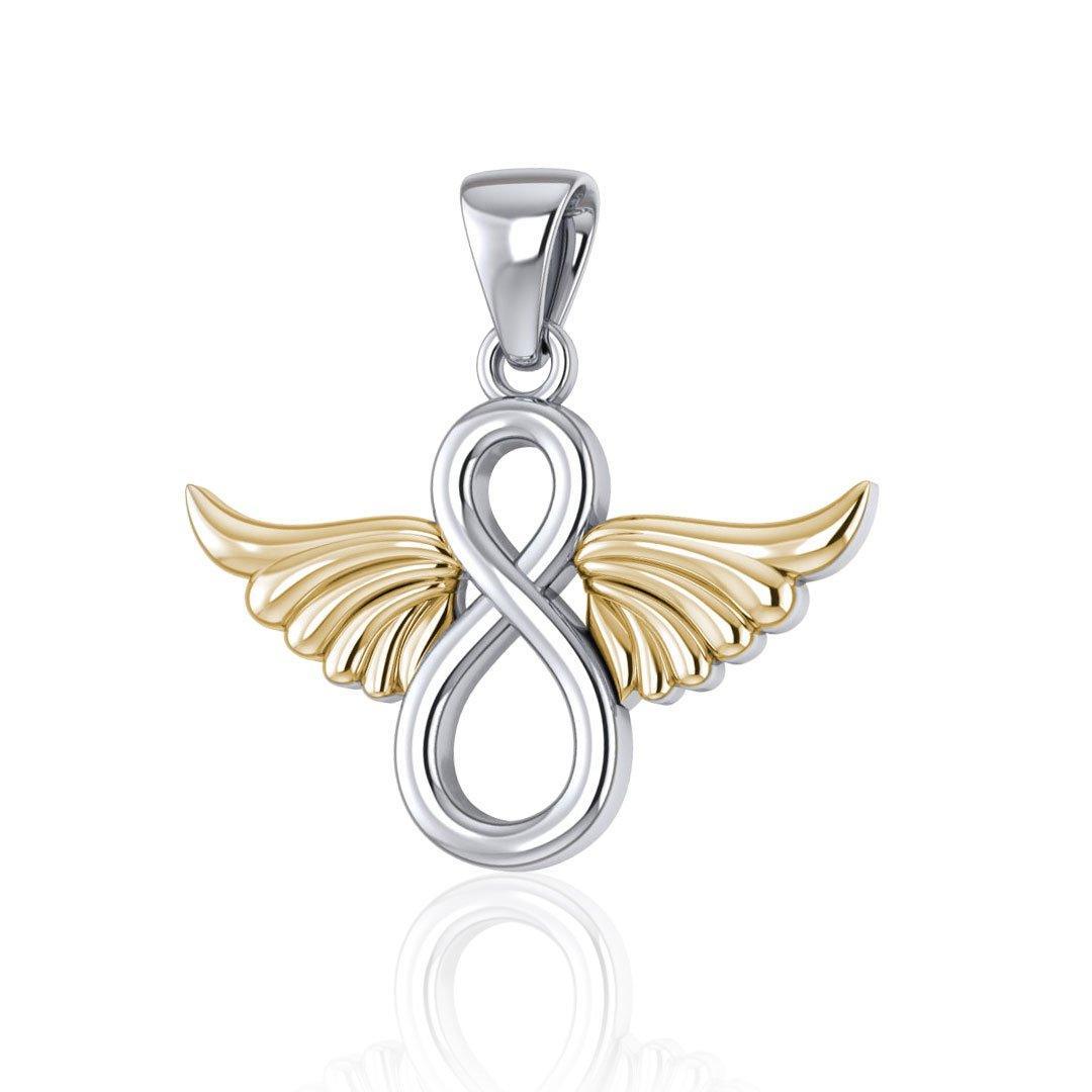 Infinity Angel Wing Silver and Gold Pendant MPD4950