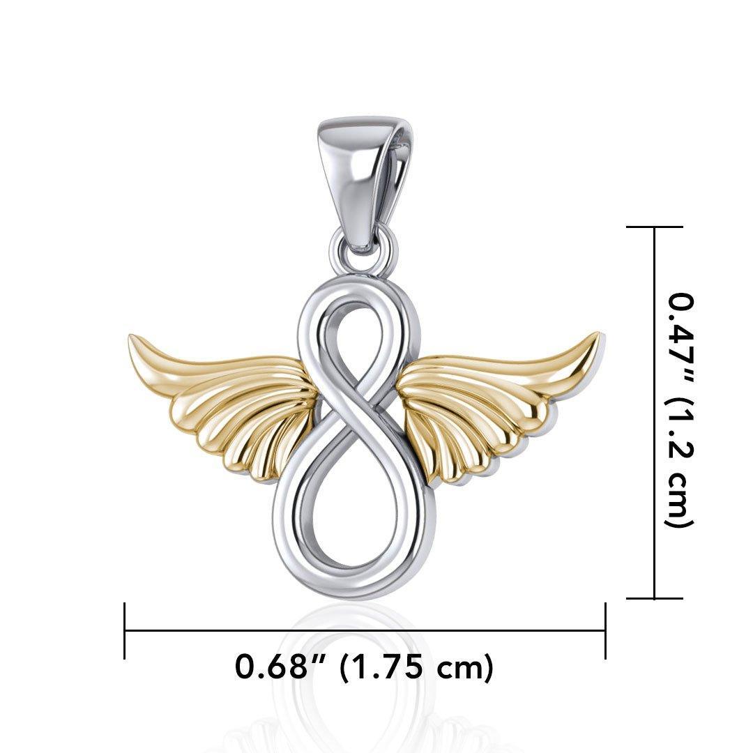 Infinity Angel Wing Silver and Gold Pendant MPD4950