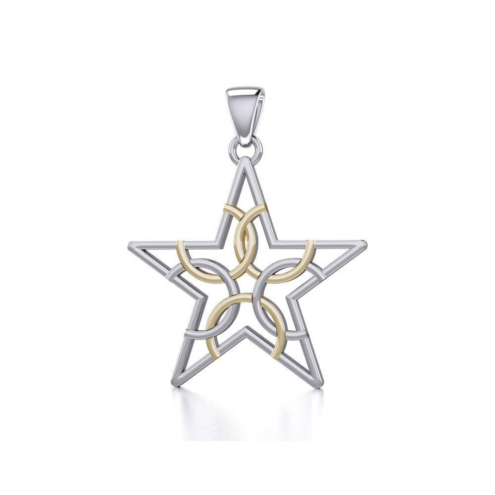 The Fifth Circle with Star Silver and Gold Pendant MPD5264