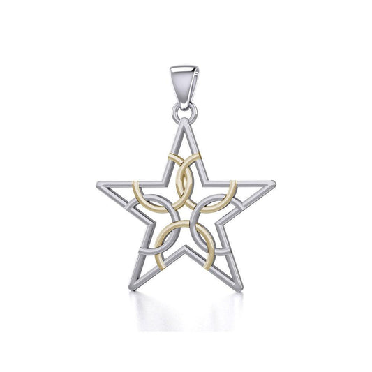 The Fifth Circle with Star Silver and Gold Pendant MPD5264