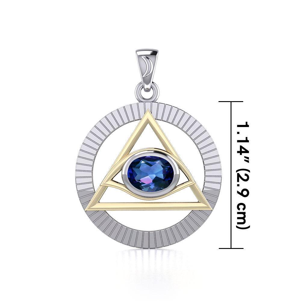 Eye of The Pyramid Silver and Gold Pendant MPD5297