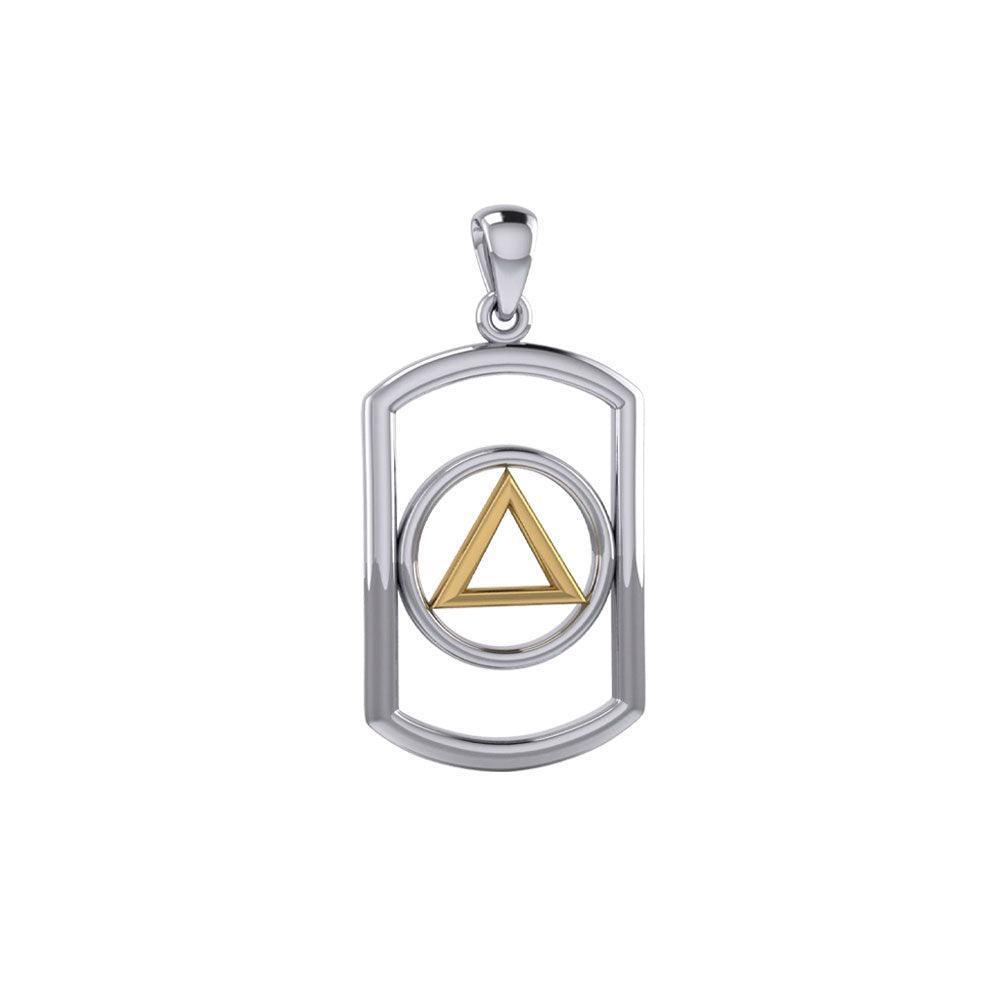 Recovery Silver with 14K Gold Accent Pendant MPD6049