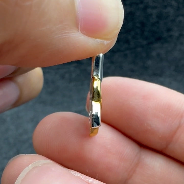 Celtic Whale Tail And Double Heart Silver With 14K Gold Accent Pendant MPD6055