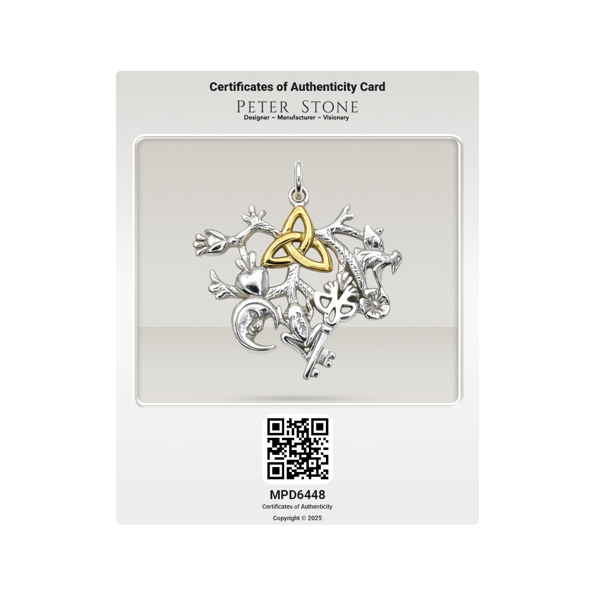 Cimaruta Sterling Silver with 14K Gold Accent Pendant MPD6448