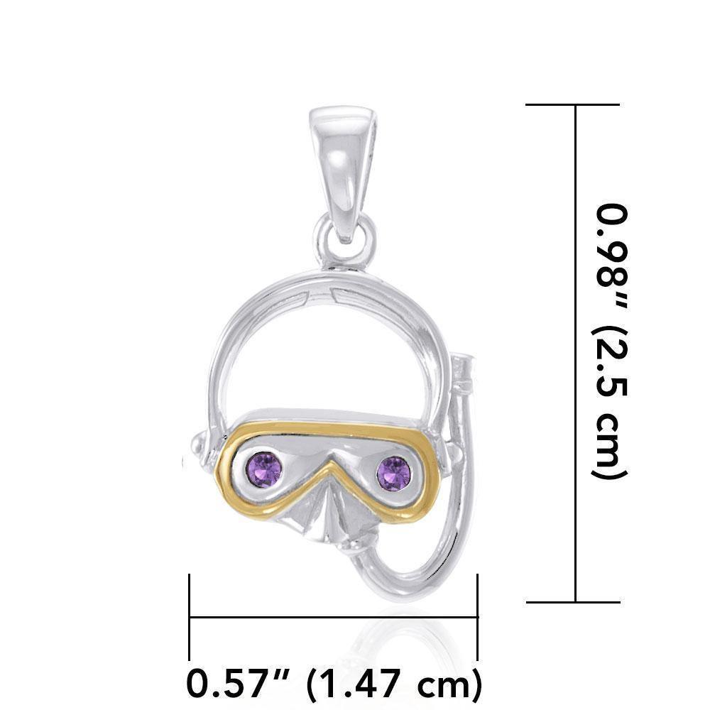 Memorable Sea Experience with a Dive Mask ~ Sterling Silver Pendant MPD694