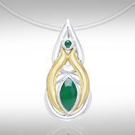 Black Magic Teardrop Silver & Gold Pendant MPD804