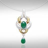 Black Magic Interwoven Silver & Gold Pendant MPD816