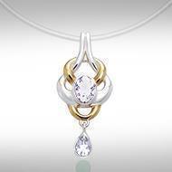 Black Magic Interwoven Silver & Gold Pendant MPD816