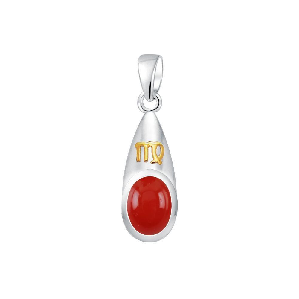 Virgo Zodiac Symbol Silver and Gold Pendant MPD819