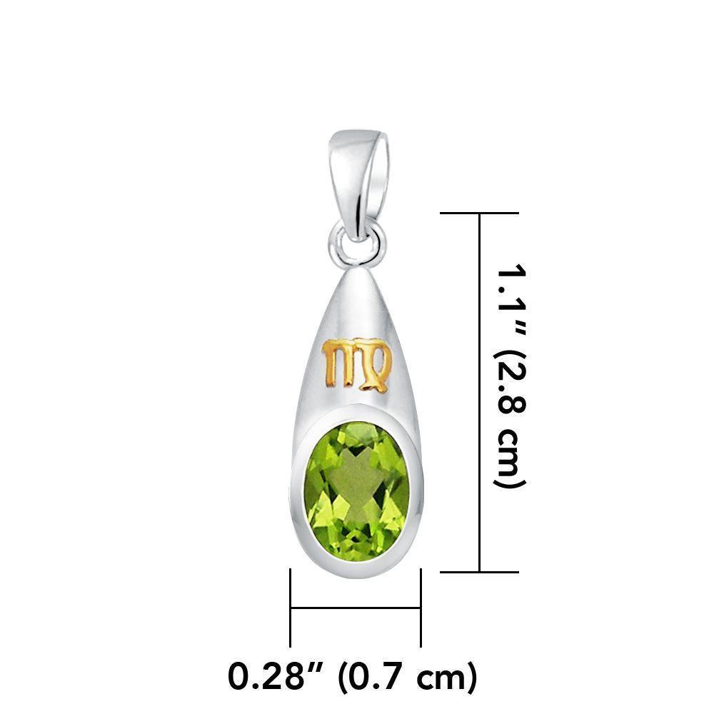 Virgo Zodiac Symbol Silver and Gold Pendant MPD819