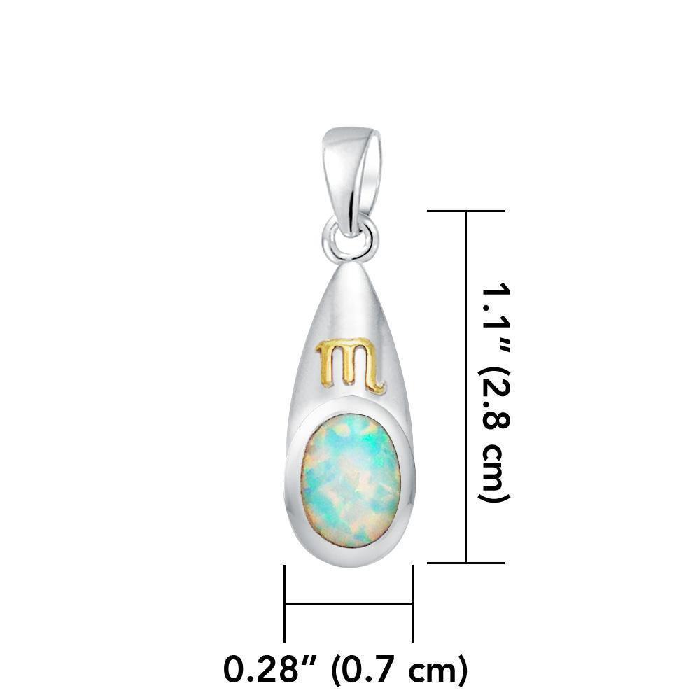 Scorpio Zodiac Symbol Silver and Gold Pendant MPD824