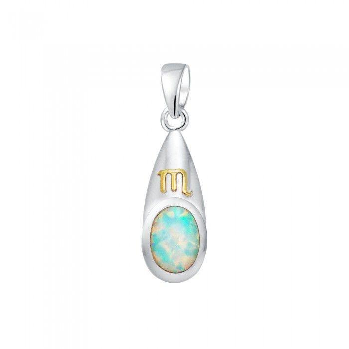 Scorpio Zodiac Symbol Silver and Gold Pendant MPD824