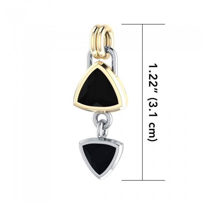Black Magic Art Deco Silver & Gold Pendant MPD834