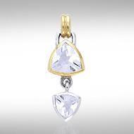 Black Magic Art Deco Silver & Gold Pendant MPD834