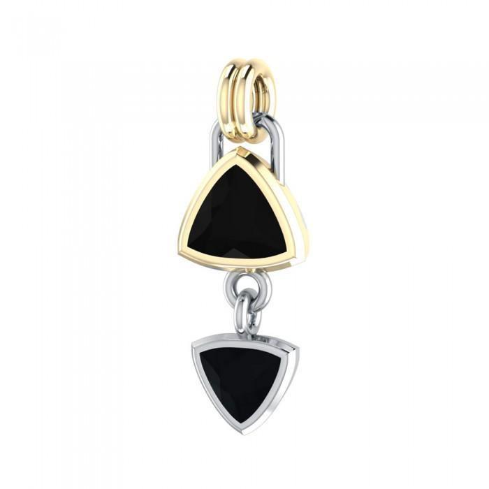 Black Magic Art Deco Silver & Gold Pendant MPD834