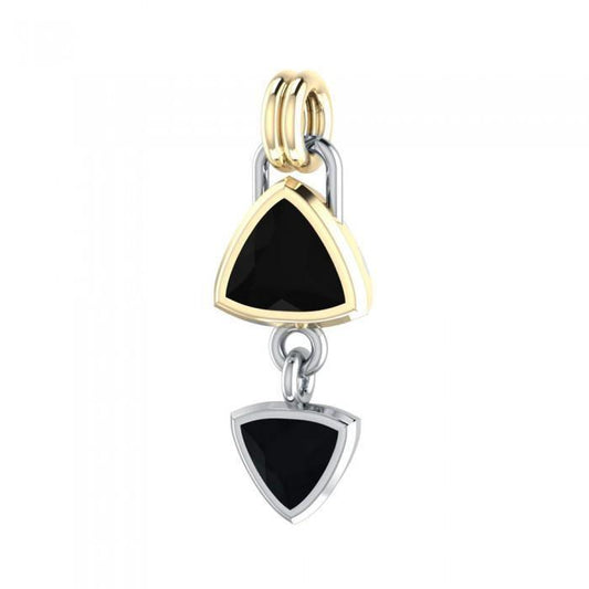 Black Magic Art Deco Silver & Gold Pendant MPD834