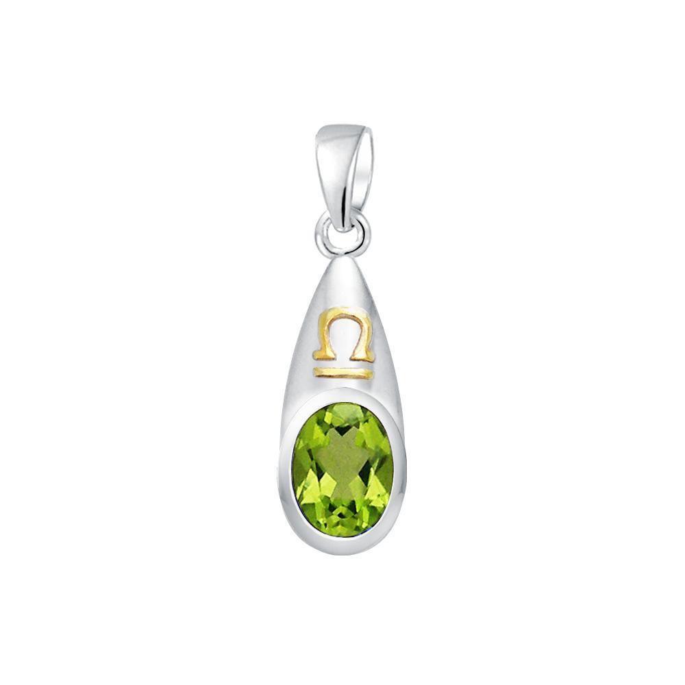 Libra Zodiac Sign Silver and Gold Pendant MPD851