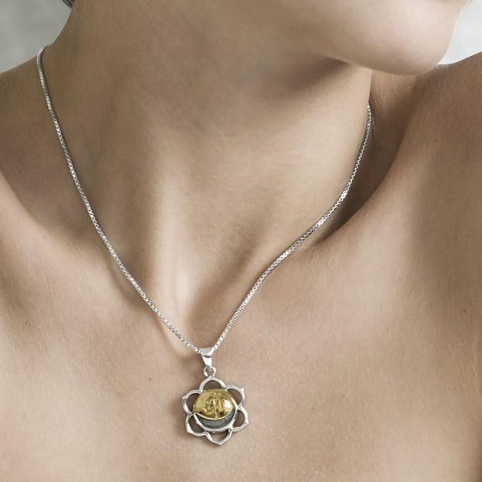 Svadhisthana Sacral Silver and Gold Chakra Pendant MPD902