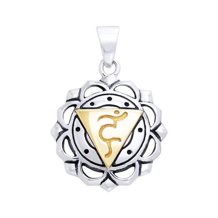 Vishuddha Throat Silver and Gold Chakra Pendant MPD906
