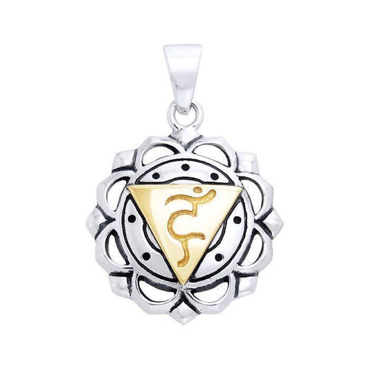 Vishuddha Throat Silver and Gold Chakra Pendant MPD906
