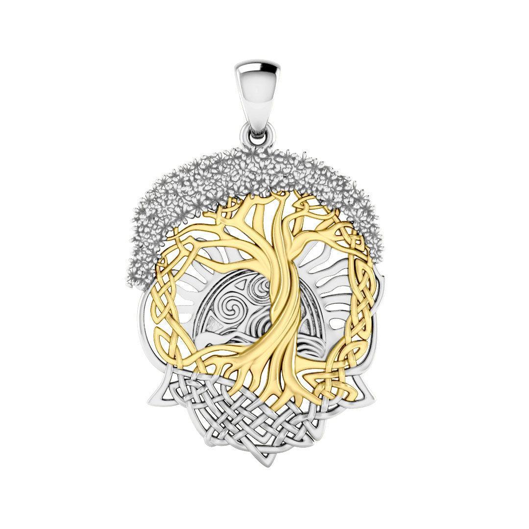 Live Beautifully with the Tree of Life ~ Sterling Silver Jewelry Pendant with 14k gold accent MPD974 by Courtney Davis - peterstone.dropshipping