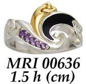 Endless and Modern ~ Celtic Triskele Silver & 14K Gold Accent Ring MRI636