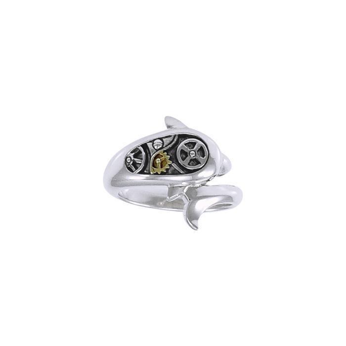 Dolphin Steampunk Silver and Gold Accent MRI1268