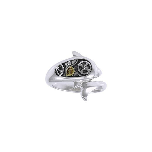 Dolphin Steampunk Silver and Gold Accent MRI1268