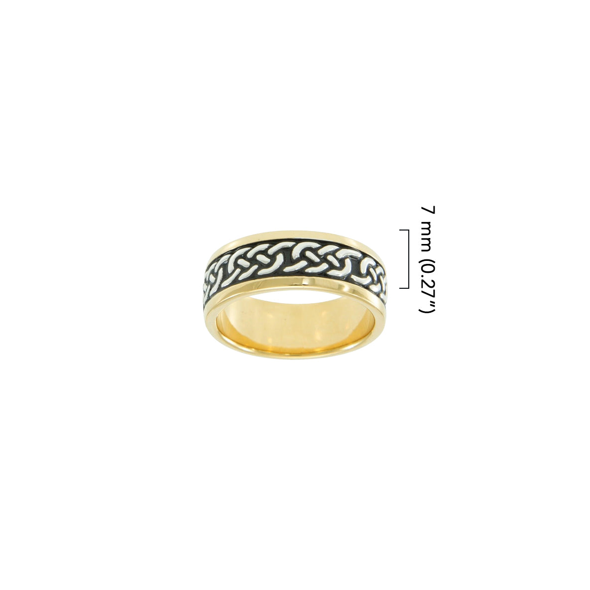 Celtic Knotwork Sterling Silver with 14K Gold Accent Ring MRI1586*