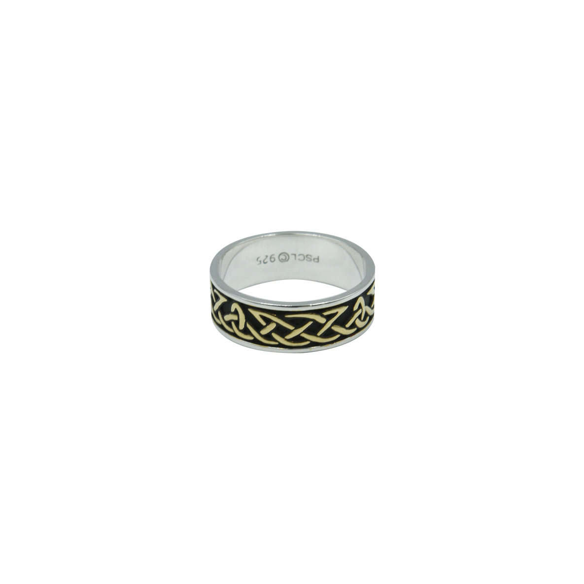Celtic Knotwork Sterling Silver with 14K Gold Accent Ring MRI1760*