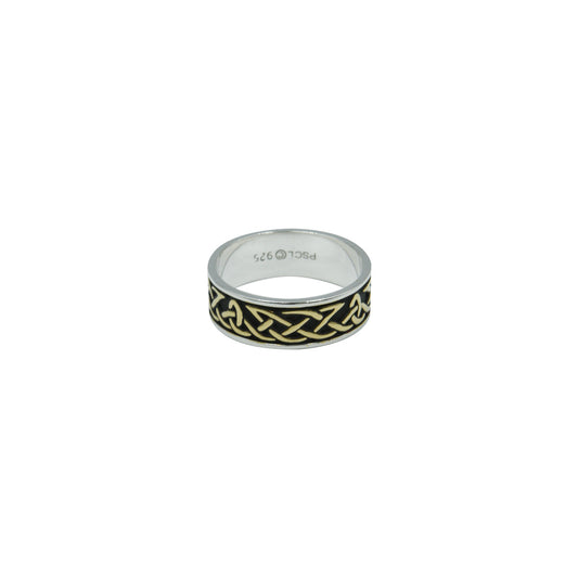 Celtic Knotwork Sterling Silver with 14K Gold Accent Ring MRI1760*