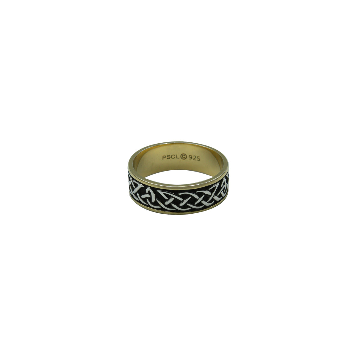 Celtic Knotwork Sterling Silver with 14K Gold Accent Ring MRI1760*