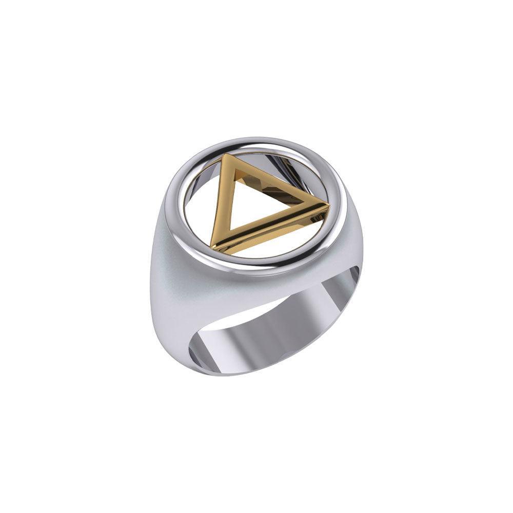 Recovery Silver with 14K Gold Accent Ring MRI2395