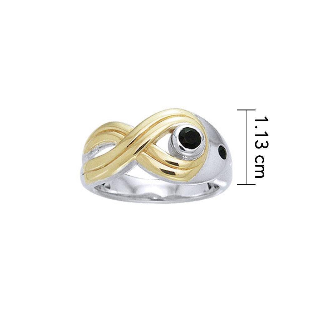 Black Magic Twisted Silver & Gold Ring MRI462