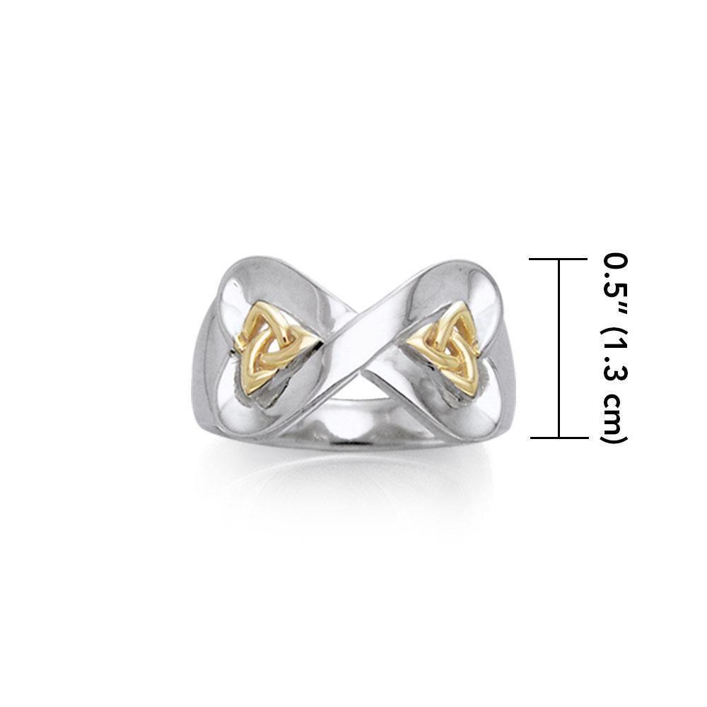 Danu Silver and Gold Celtic Knotwork Ring MRI599