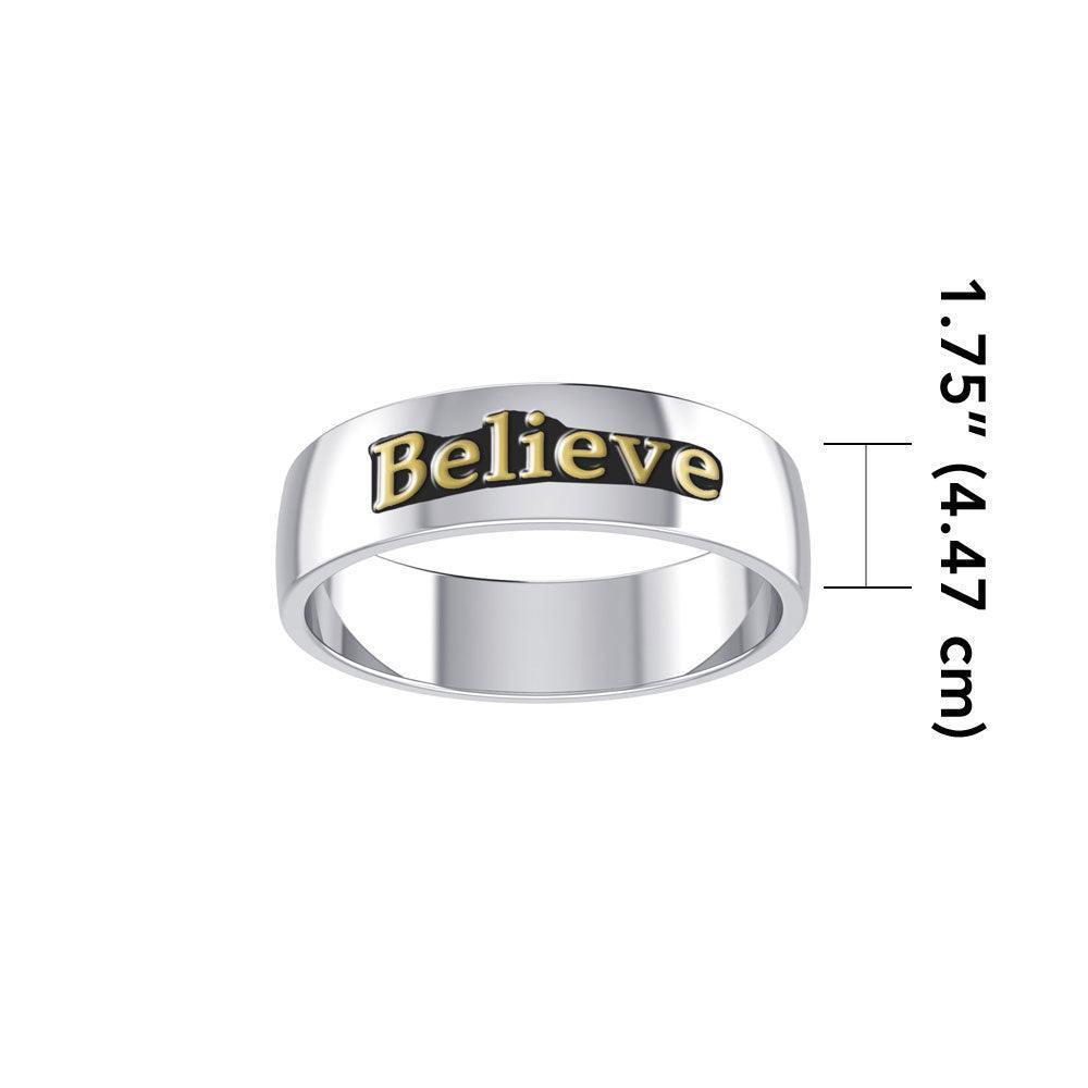 Believe Silver and 14K Gold Accent Ring MRI698