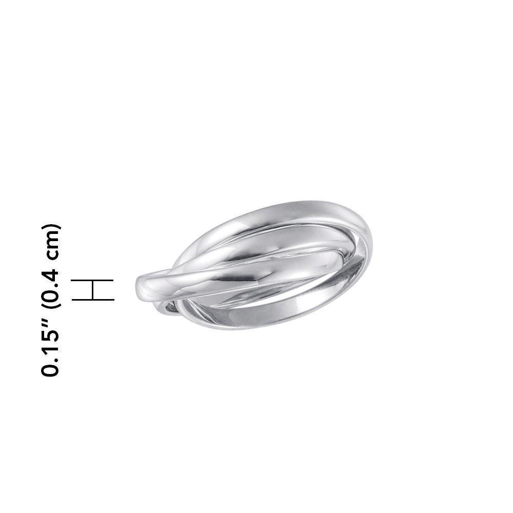 Thick Three Roll Silver Ring NR012