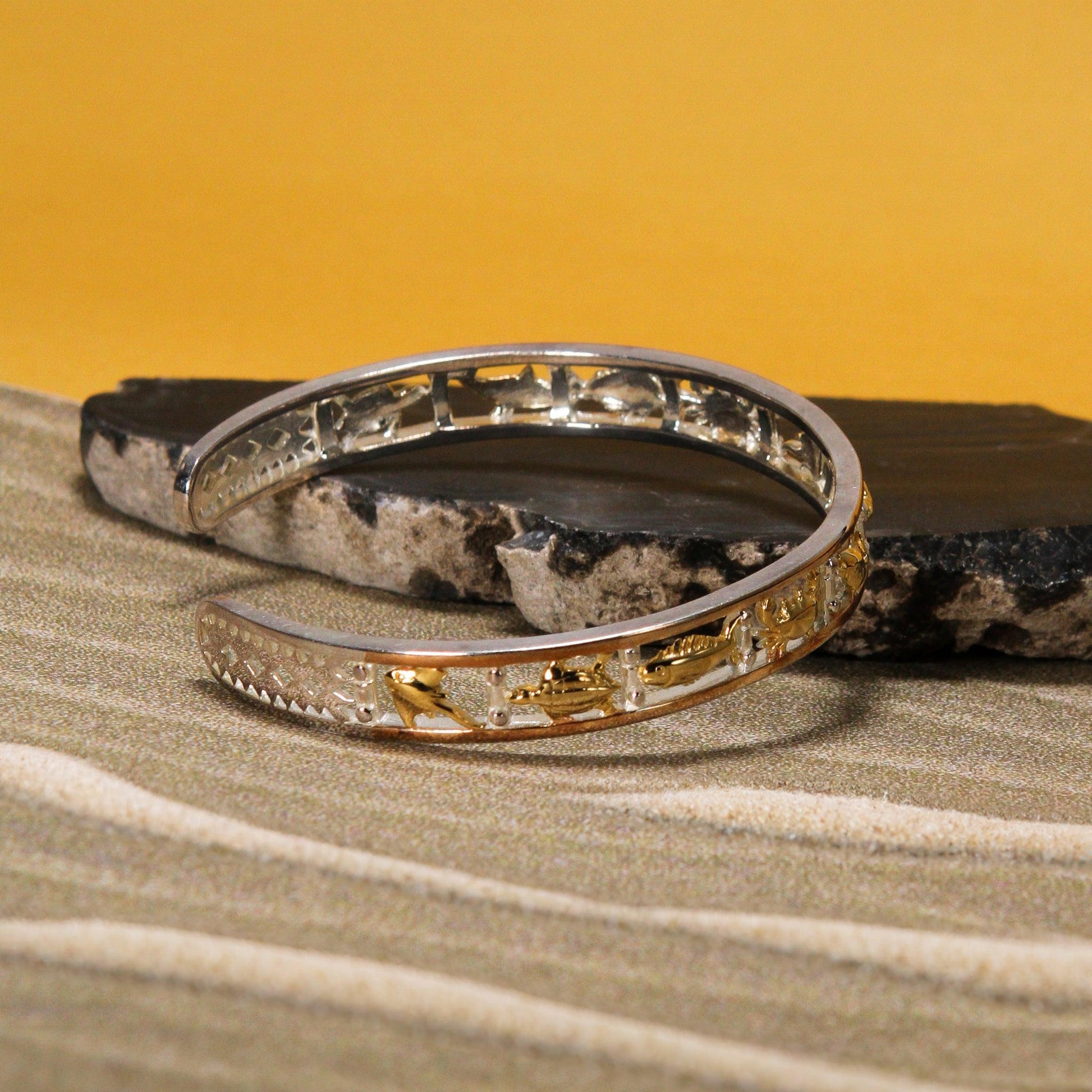Under the Sea Three Tone Cuff Bracelet OTBG306