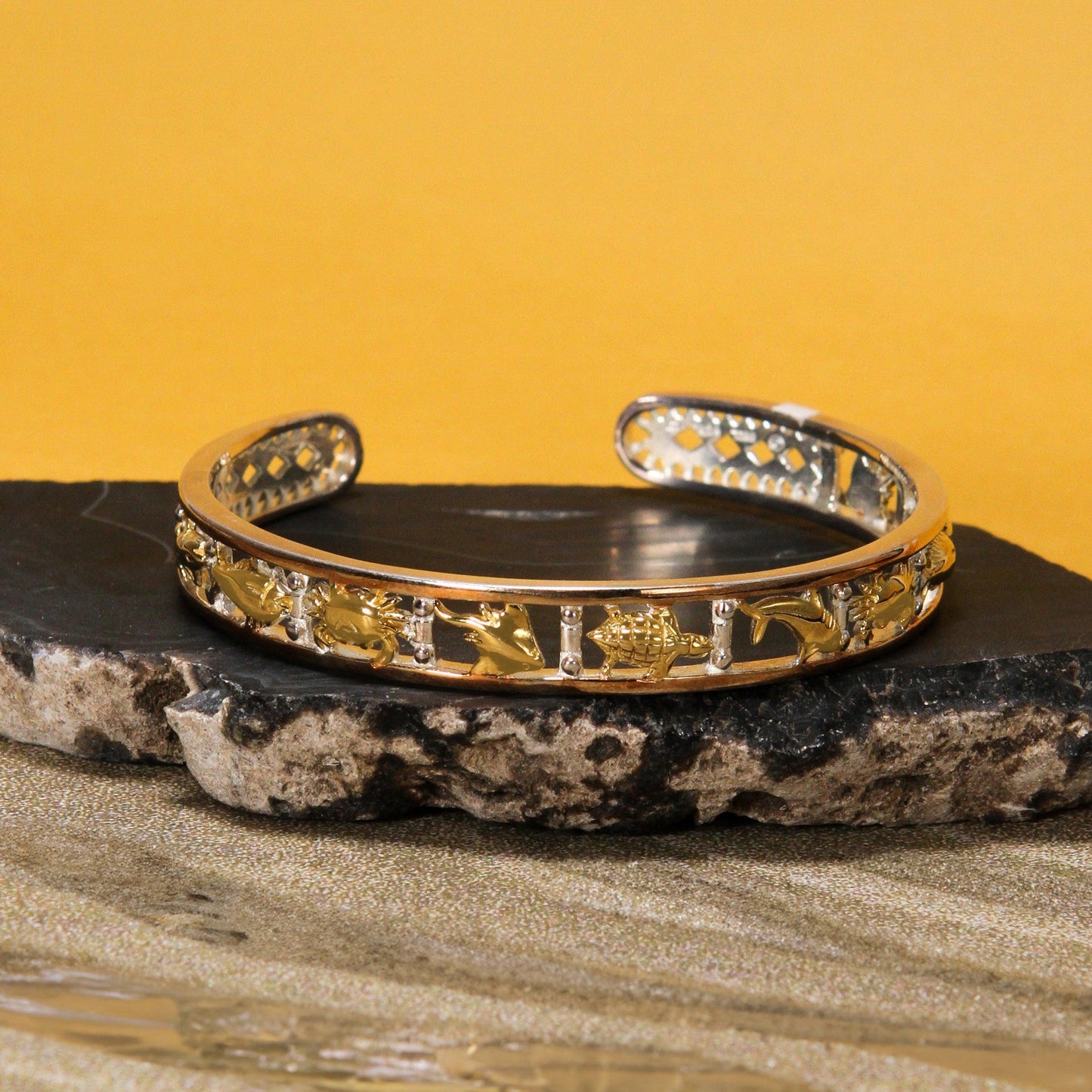 Under the Sea Three Tone Cuff Bracelet OTBG306