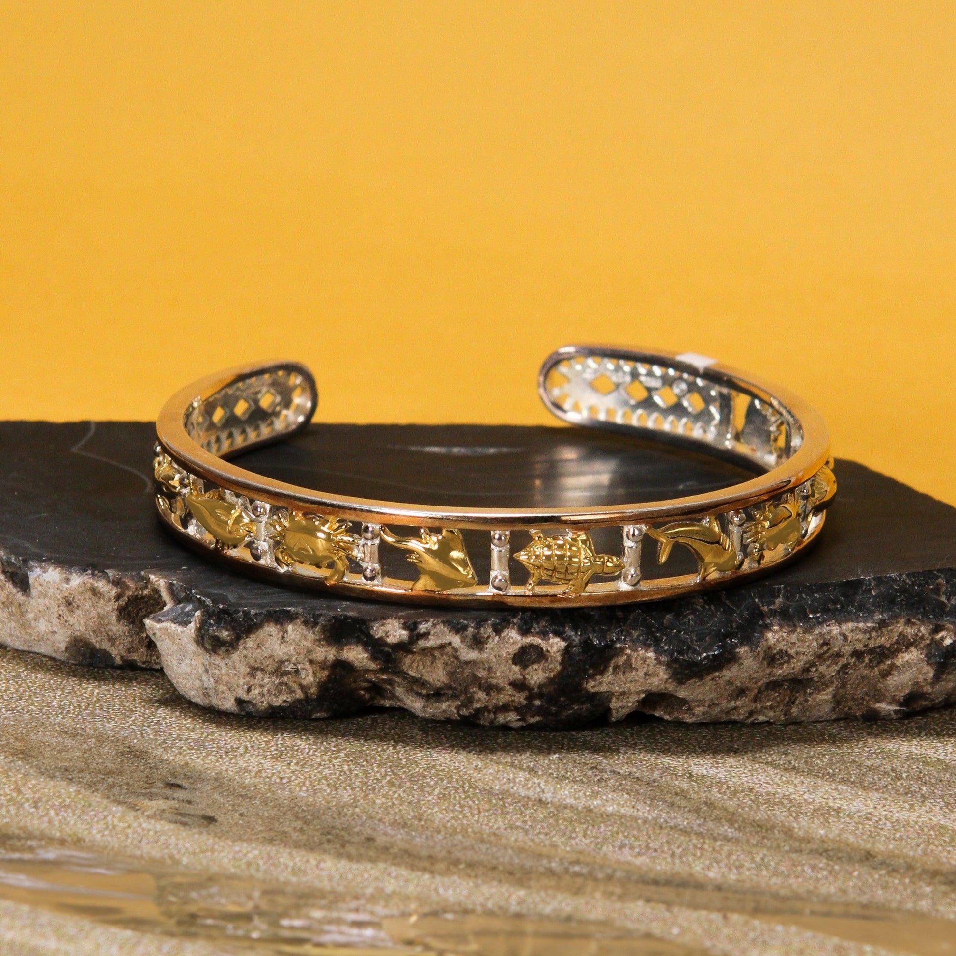 Under the Sea Three Tone Cuff Bracelet OTBG306
