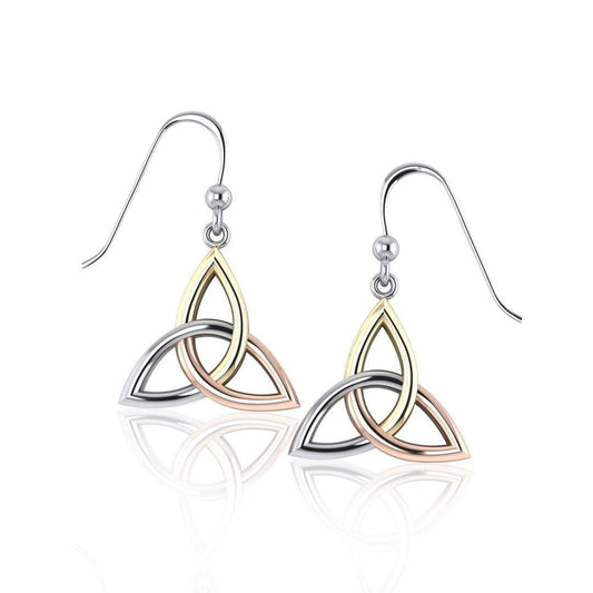 Celtic Knotwork Three Tone Triquetra Earrings OTE128