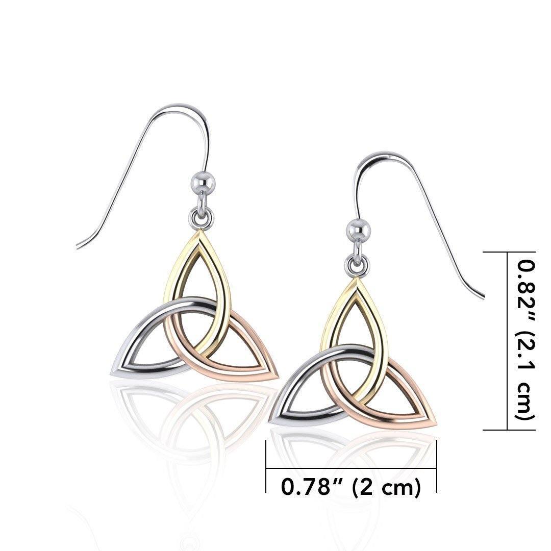 Celtic Knotwork Three Tone Triquetra Earrings OTE128