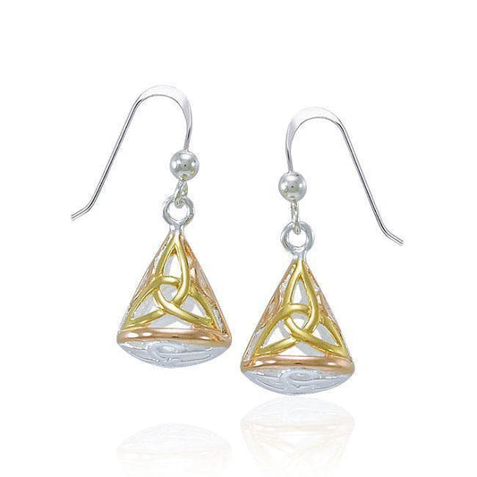 Celtic Knotwork Three Tone Triquetra Earrings OTE683