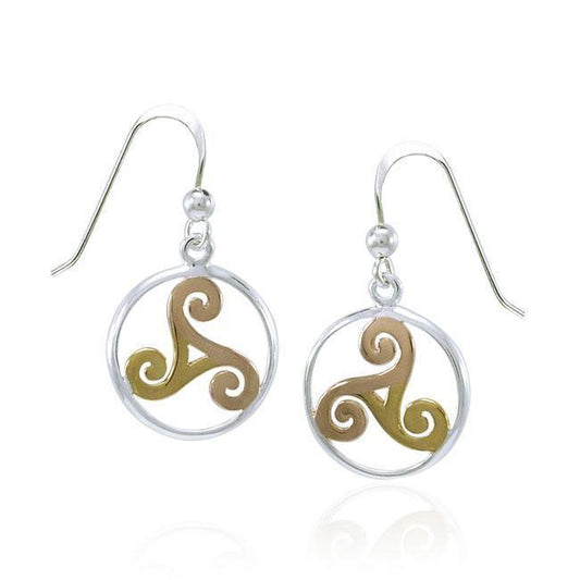 Celtic Threefold Three Tone Earrings OTE854