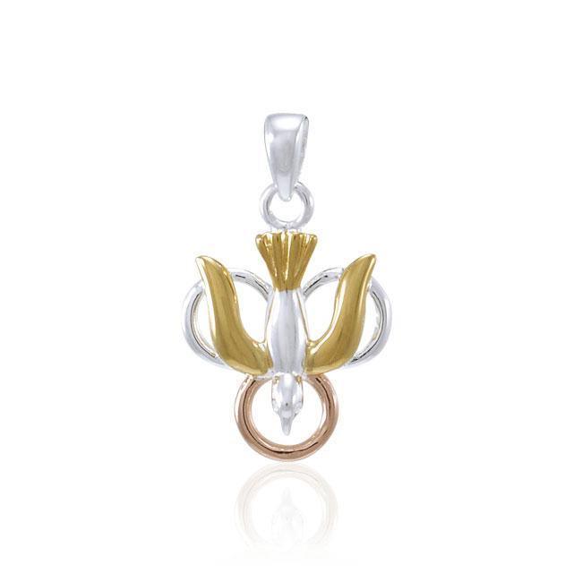 Flying Dove Three Tone Pendant OTP775