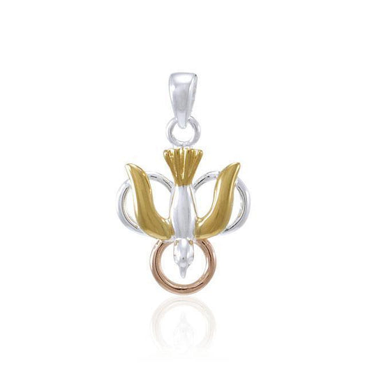 Flying Dove Three Tone Pendant OTP775