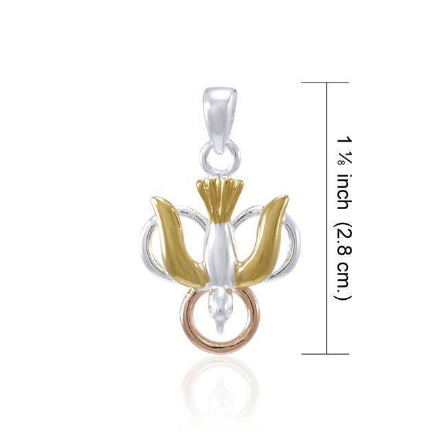 Flying Dove Three Tone Pendant OTP775