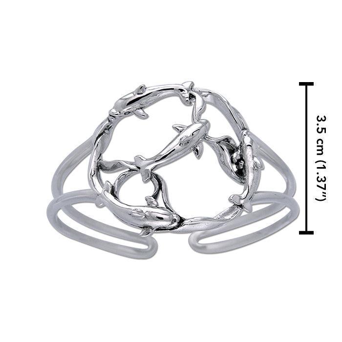 Dolphin Pod Sterling Silver Cuff Bracelet TBA130