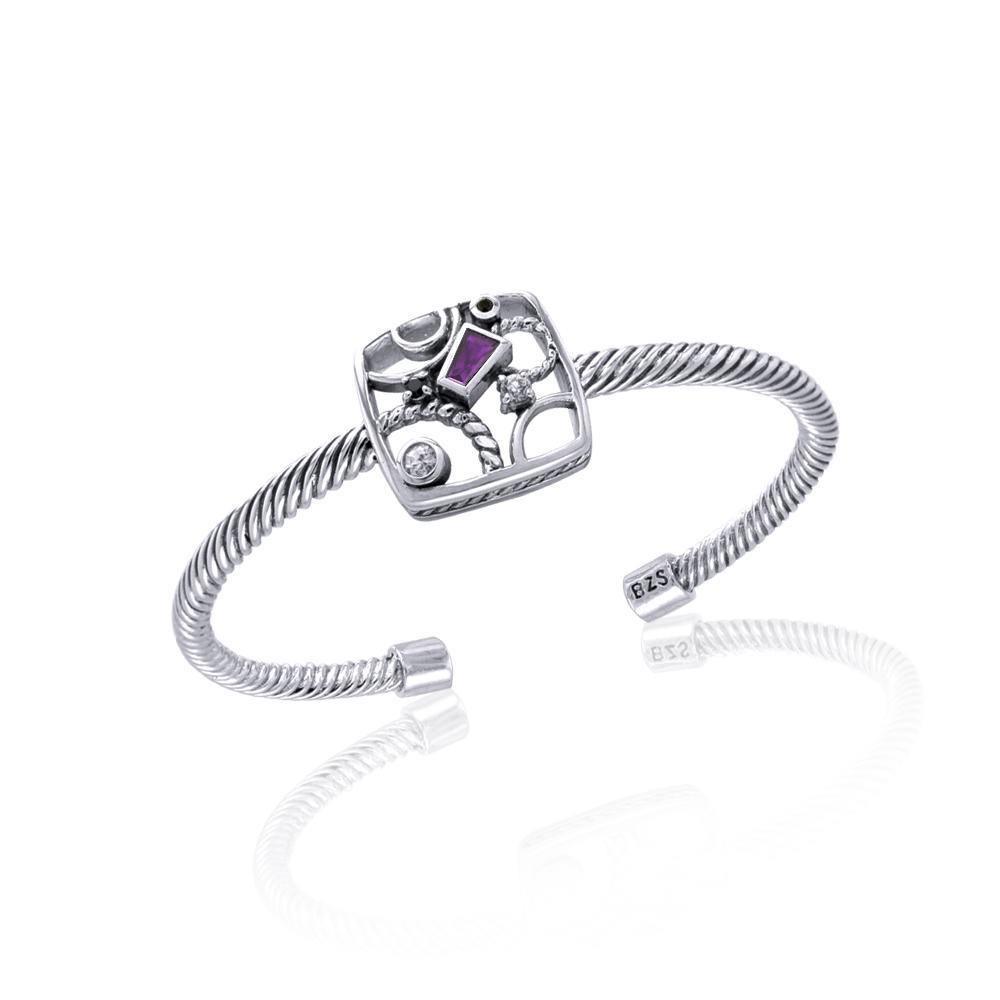 Cluster of Black Spinel and Diamond Bracelet