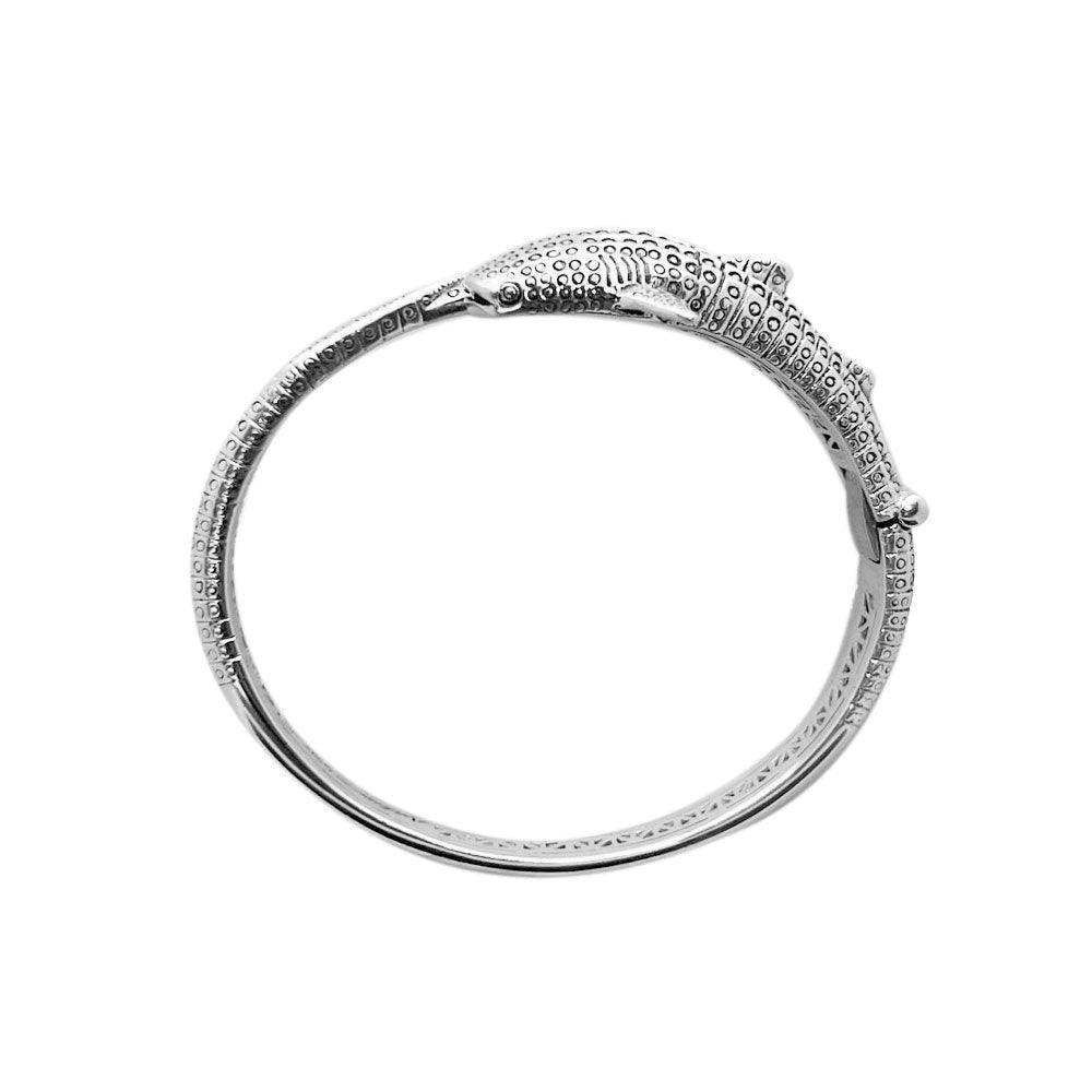 Gentle giants in benign grace ~ Sterling Silver Whale Shark Cuff Bracelet TBA188